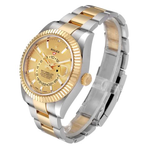 rolex sky dweller yellow gold and steel|Rolex Sky-Dweller yellow gold.